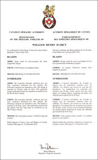 Armoiries de William Henry D’Arcy Armoiries de William Henry D’Arcy