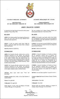 Armoiries de John Francis Leddy