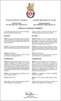 Armoiries de Douglas Oswald Forrest