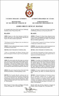 Armoiries de James Bruce Duncan Macrae