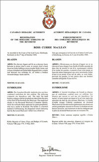 Armoiries de Ross Currie MacLean Armoiries de Ross Currie MacLean