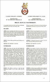Armoiries de Bruce Duncan Macpherson Armoiries de Bruce Duncan Macpherson