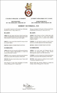 Armoiries de Robert McCorkell