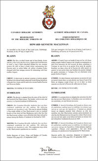 Armoiries de Howard Kenneth MacLennan