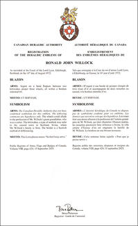 Armoiries de Ronald John Willock