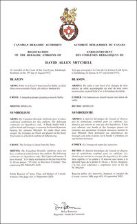 Armoiries de David Allen Mitchell