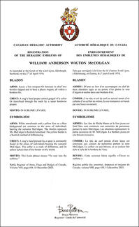 Armoiries de William Anderson Wigton McColgan Armoiries de William Anderson Wigton McColgan