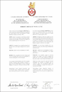 Armoiries de Robert Douglas Watt Armoiries de Robert Douglas Watt