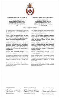 Armoiries de Rean Egerton Meyer Armoiries de Rean Egerton Meyer