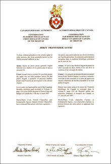 Armoiries de Jerzy Franciszek Lucki