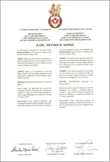 Armoiries de Karl Heinrich Kopke Armoiries de Karl Heinrich Kopke