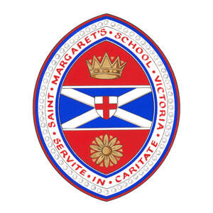 Usage autorisé des armoiries de la St. Margaret’s School sur un écu en amande entouré d’une bordure portant le nom de l’école et la devise Usage autorisé des armoiries de la St. Margaret’s School sur un écu en amande entouré d’une bordure portant le nom de l’école et la devise