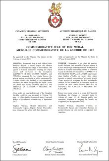 Commemorative War of 1812 Medal