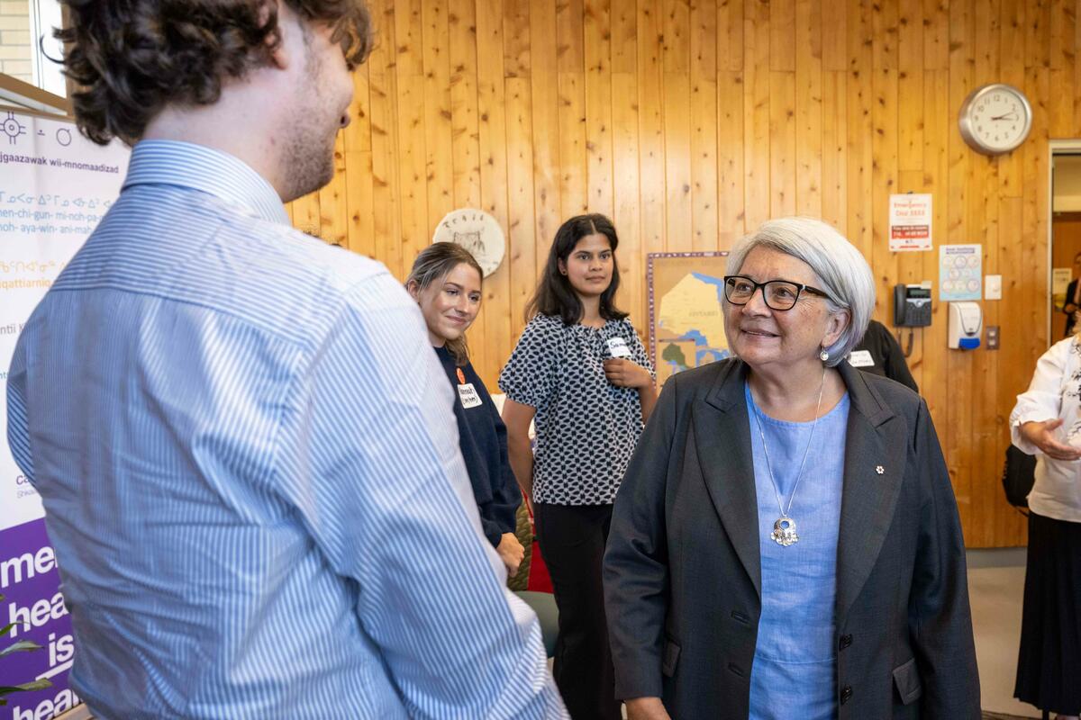 Governor General Mary Simon meets a youth