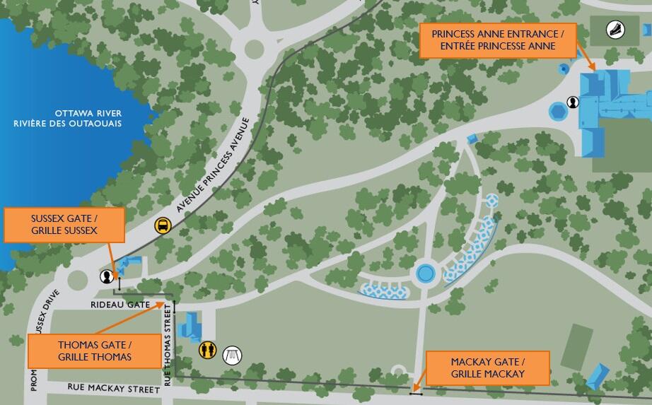 Map of grounds of Rideau Hall.