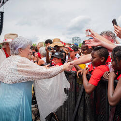 Governor General Mary Simon greeting public.