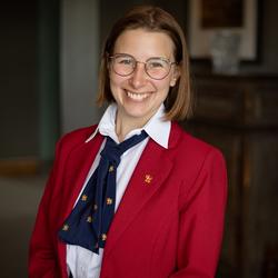 A guide smiles at the camera.