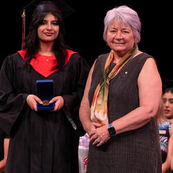 Governor General Mary Simon standing next to Gloucester High School student who received the Governor General’s Academic Medal for outstanding academic excellence. 