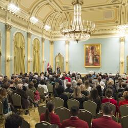 Ceremony taking place inside Rideau Hall.