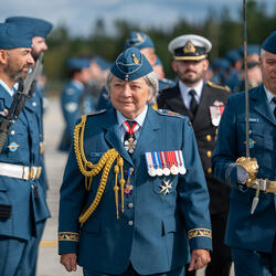 Governor General Mary Simon inspects the troops