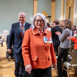 Governor General Mary Simon leaving the Ballroom after the ceremony