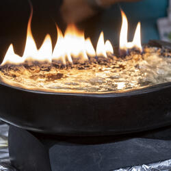 A qulliq - a traditional oil lamp.