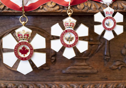 A picture of the Order of Canada medals