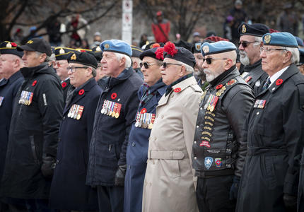 Veterans stand in solidarity during the National Remembrance Day Ceremony.