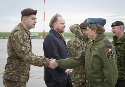 Governor General Payette visits CAF members serving on Op REASSURANCE in Romania 