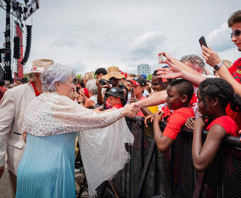 Governor General Mary Simon greeting public.