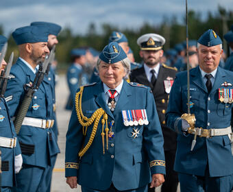 Governor General Mary Simon inspects the troops