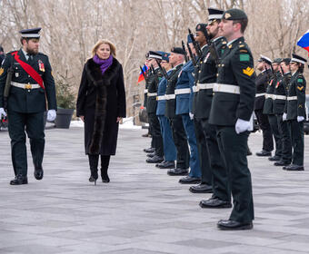 President Čaputová inspects the guard of honour