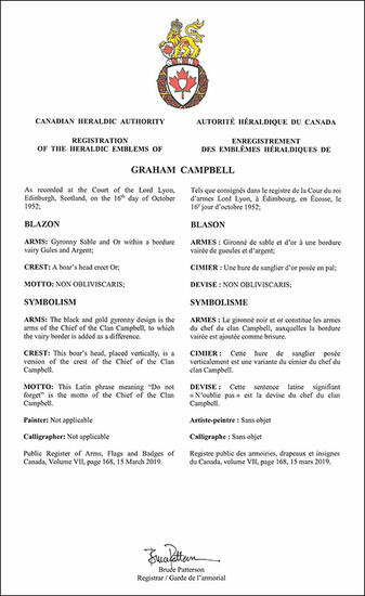 Arms of Graham Campbell