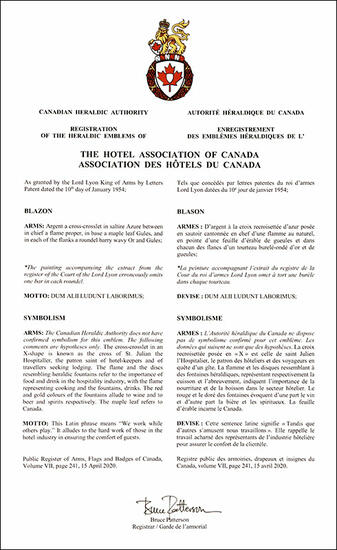 Armoiries de l'Association des hôtels du Canada