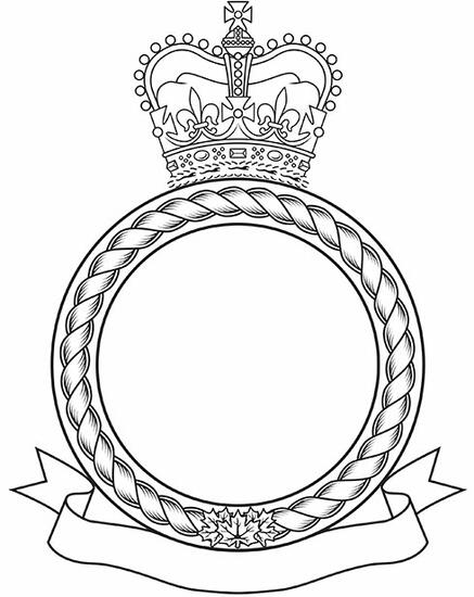 Encadrement d'insigne pour les unités diverses avec antécédents maritimes des Forces armées canadiennes