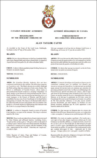 Armoiries d'Alan Taylor Catto