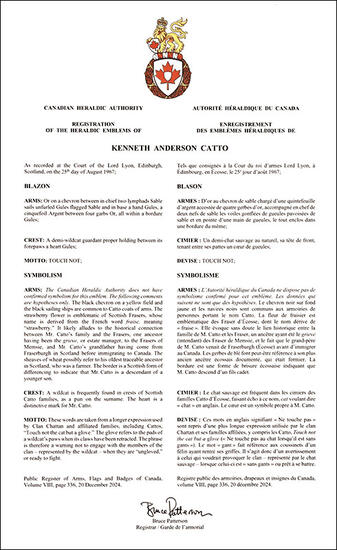 Armoiries de Kenneth Anderson Catto