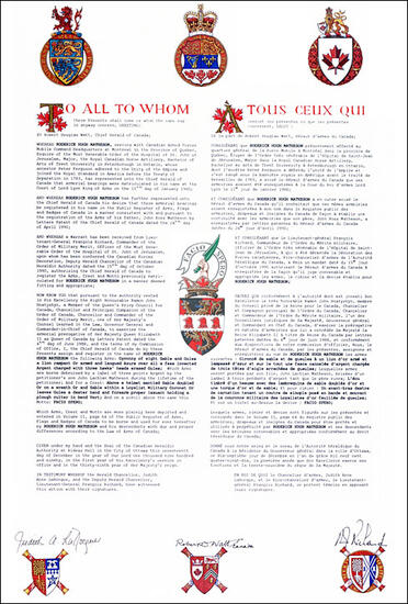 Differenced Arms for John Lachlan Matheson, son of Roderick Hugh Matheson