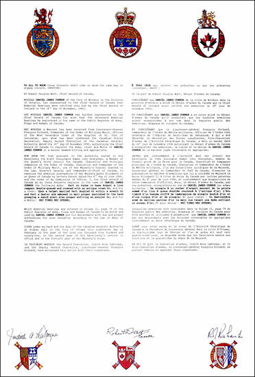 Arms of Daniel James Connor