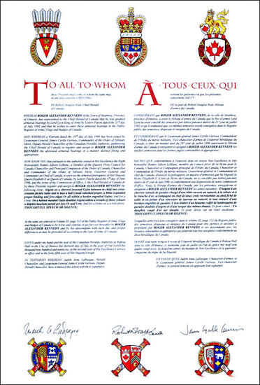 Armoiries de Roger Alexander Kennedy