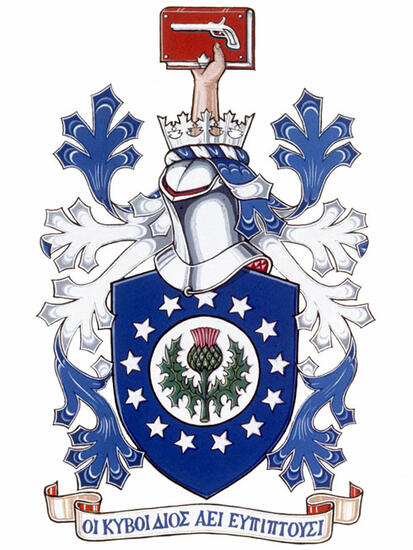 Arms of Lewis David St Columb Skene-Melvin