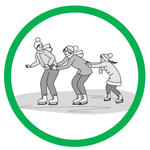 Skaters on ice icon